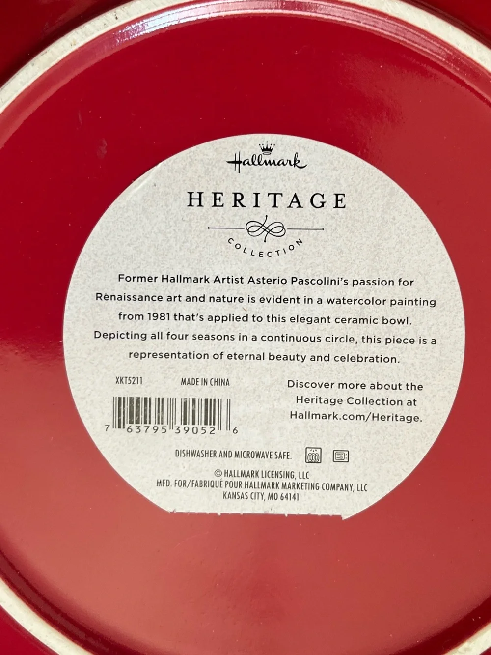 Hallmark Heritage Collection Decorative Four Season Floral Ceramic Bowl